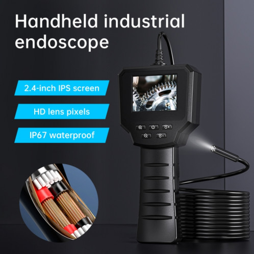 Endoscope de pipeline industriel à lentilles 128AV de 8 mm avec écran de 2,4 pouces, spécification : tube de 3 m SH3102611-09
